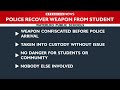 Weapon recovered from student at Waterloo school
