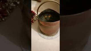 【アンティーク】1920年代 銅 家庭用暖炉の石炭入れ☆Copper Coal Scuttle