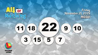 Wisconsin Lottery Midday Draw 11/21/2025