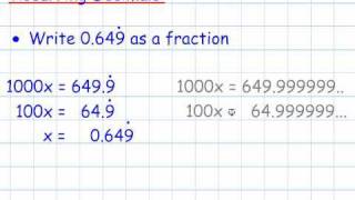 Recurring Decimals (GCSE Mathematics Number)