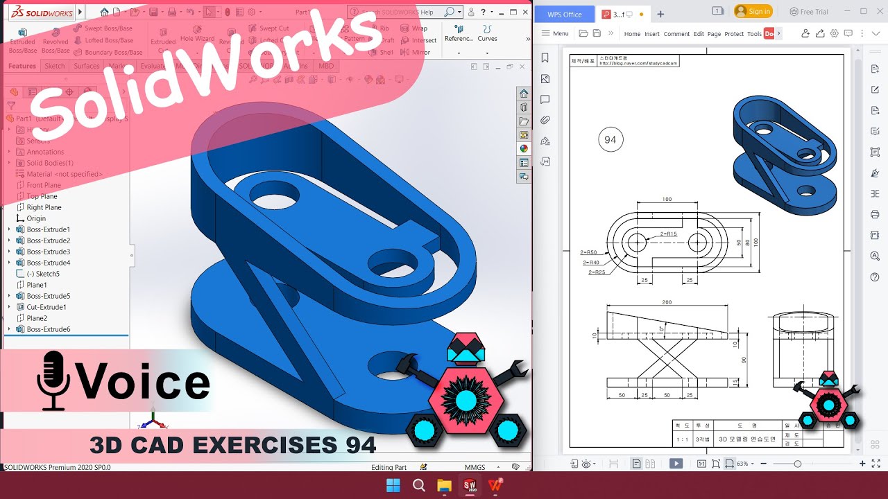 Solidworks 3d Cad Exercises 94 Studycadcam Solution Tutorial Eroppa Solidworks 3d Cad Exercises 94 Studycadcam Solution Tutorial Eroppa