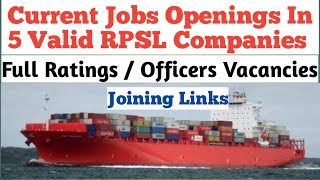 5 Valid RPSL Agencies Current Job Openings | Marine Jobs Update 2023 | Latest Job Vacancies