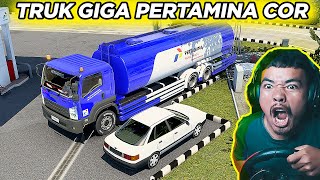 BANTING SETIR! TRUK GIGA PERTAMINA DI JALUR MACET ETS2, MELESET DIKIT RUGI!