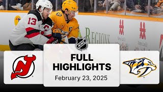 NHL Highlights | Devils vs. Predators | February 23, 2025