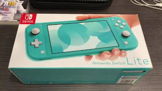 Nintendo Switch Lite Unboxing + First Game Boot Up (Turquoise)