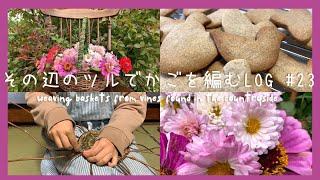 【#23田舎暮らしvlog】アケビとフジで丸かご作り/紅茶味の型抜きクッキー作り/バスケット作り/自然と暮らす/暮らしのvlog