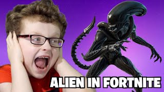 NEW FORTNITE XENOMORPH SKIN IN FORTNITE!! Reaction & Gameplay of Alien Skin | JK GAMING