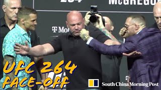 UFC 264 staredown: Conor McGregor tries to kick Dustin Poirier | SCMP MMA