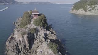 ドローン空撮 瀬戸内の風景 弁天島