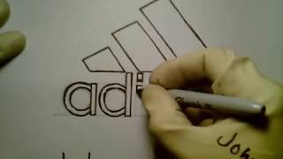 how to draw the Adidas Stripes Logo - Best on Youtube Como desenhar logo da Como dibujar el logo de