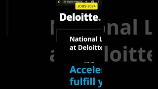 Deloitte Job For 2024 Passout Students🥳 Apply as soon as Possible 👍