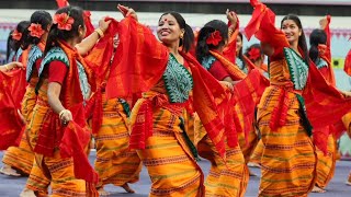 A Bodo traditional dance performance at Bodoland mohotsov