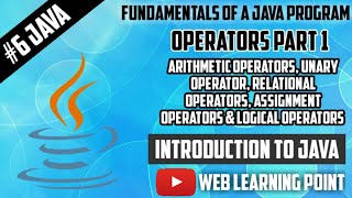 #6 Java | Operators in Java | Part 1 | Class 8th ICSE Board