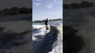 Teaching my Dog how to Wakeboard #dogs #wakeboarder #shorts