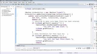 Java GUI BMI Calculator Data Validation Part 2