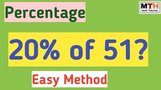 simple trick to find percent of a number | 20 percent of 51