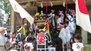 6211南房総市白子地区の祭・三嶋神社宮入り。南北町の子供神輿。H27msm02