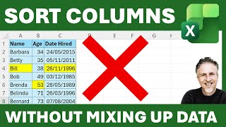 How to Sort Columns in Excel Without Mixing Data