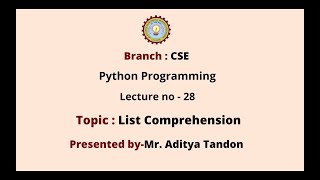 Python Programming | List Comprehension | AKTU Digital Education