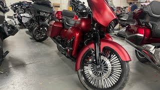 Harley Street Glide in for a audio upgrade . 8 inch mid bass drivers in the sadd