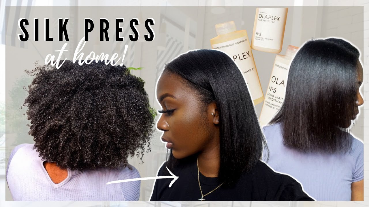 How To Silk Press 4c B Natural Hair At Home Youtube