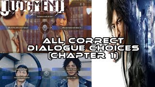 Judgment I All Correct Dialogue Choices (Chapter 1) (Bonus SP Points)