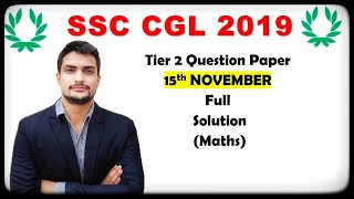 SSC CGL 2020 Tier 2 - SSC CGL 2019 Tier 2 15 Nov Solution | Weeshal Singh