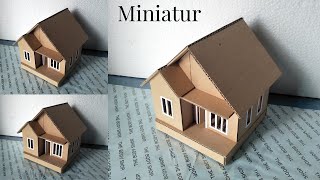 Kerajinan tangan dari kardus || Cara membuat miniatur rumah dari kardus Bekas