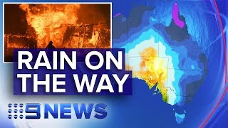 Heavy rain forecast for NSW, Victoria bushfire zones | Nine News Australia