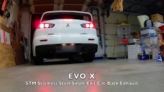 Evo X: STM Stainless Steel Single Exit Cat-Back Exhaust