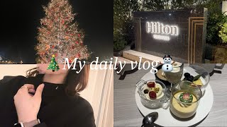 vlog】クリスマスには美味しいものを♡ 社会人３年目、横浜、みなとみらい、ヒルトン横浜、クリスマスマーケット、掃除