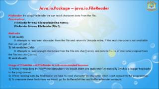 Lesson - 3 : java.io Package - FileReader Class in Java Programming Language