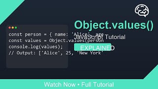 🎓 Object.values() - Complete JavaScript Tutorial