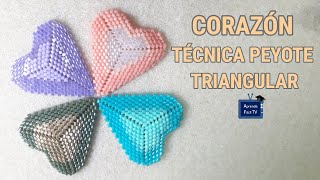 ❤ CORAZÓN en Miyuki Delica/peyote triangular/❤ MIYUKI PASO A PASO Muy fácil!!!