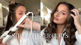 STRAIGHTENER CURLS FOR BEGINNERS | How to curl your hair in 10 minutes