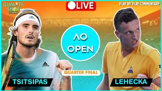 🎾TSITSIPAS vs LEHECKA | Australian Open 2023 Quarter Final | LIVE Tennis Play-by-Play Stream