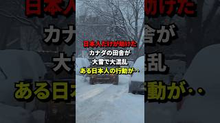 日本人だけが助けたカナダの田舎が大雪で大混乱ある日本人の行動が… #海外の反応