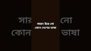 সারাং ইয়ে নো অর্থ হলো আমি তোমাকে ভালোবাসি। কমেন্টে এটা কোন দেশের ভাষা লিখে যান