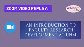 An Introduction to Faculty Research Development at UNM