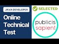New Format | Publicis Sapient | Java Developer | Coding Test | Data Structures | Algorithms | DSA