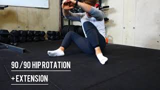 90 90 Hip Rotation \u0026 Extension