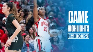 Michigan State at Ohio State | HIGHLIGHTS | Big Ten Women's Basketball | 02/26/2025