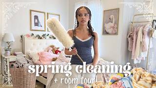 SPRING RESET VLOG 🌷 deep cleaning my room + highly requested room tour!!