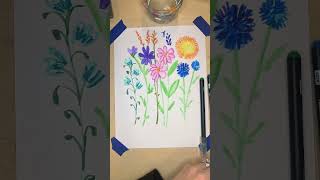 Lunch note doodle watercolor and ink drawing