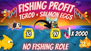 FISHING PROFIT - 2,000 SALMON EGGS / NO FISHING ROLE I Growtopia