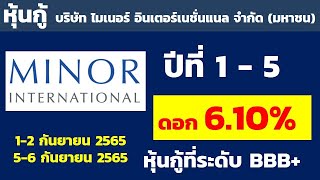 หุ้นกู้บริษัท ไมเนอร์ อินเตอร์เนชั่นแนล จำกัด (มหาชน) ดอก 6.10% เปิดขายคนทั่วไป | 1-2และ5-6 ก.ย.2565