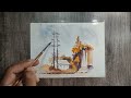 Morning Time Sweet Home ll Water Colour  ll landscape ll time lapse Full Video