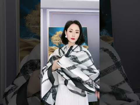 SUNXZZ Elegant Pattern Silk Shawl | How to tie a silk shawl?