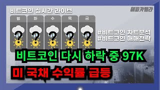 비트코인 실시간, 비트코인 다시 하락 중! 미 국채수익률 급등, 추가방향은?   1/8 아침💎#비트코인 #비트코인실시간 #이더리움 #리플 #cryptocurrency #차트분석