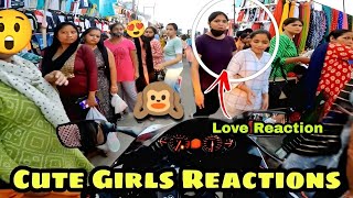 Cute Girls Market Reaction 🥰 | Girl Impressed ❤️ | Girls Reactions On Hayabusa 😱 | Public Reaction 🤣